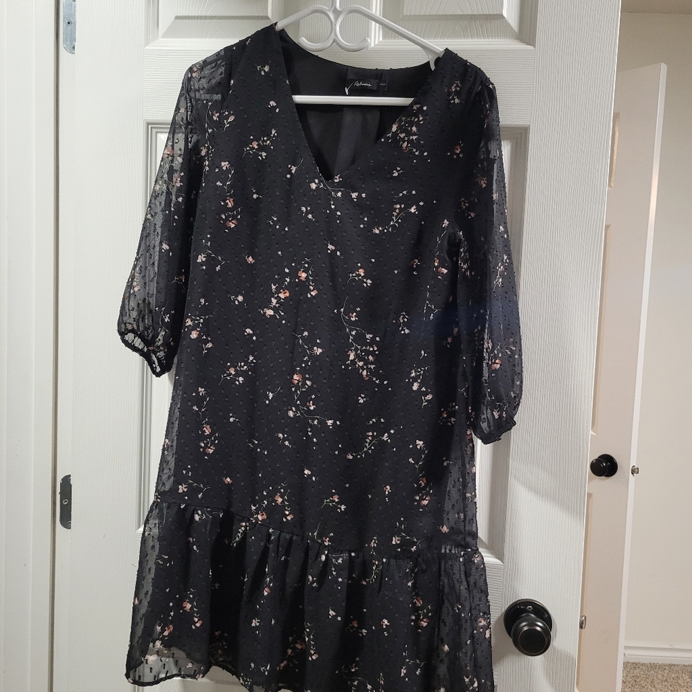 Black Floral Dress Reitmans Xs
